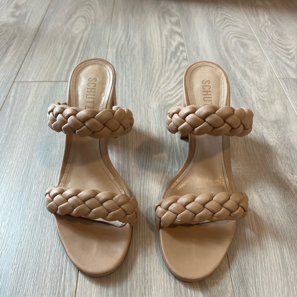Schultz Briaded Leather Heeled Sandals